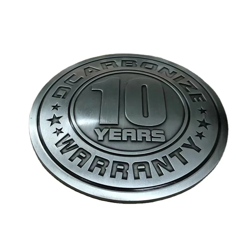 Custom Antique Silver Tag Zinc Alloy Metal Electroplated Number Logo Round Metallic Label