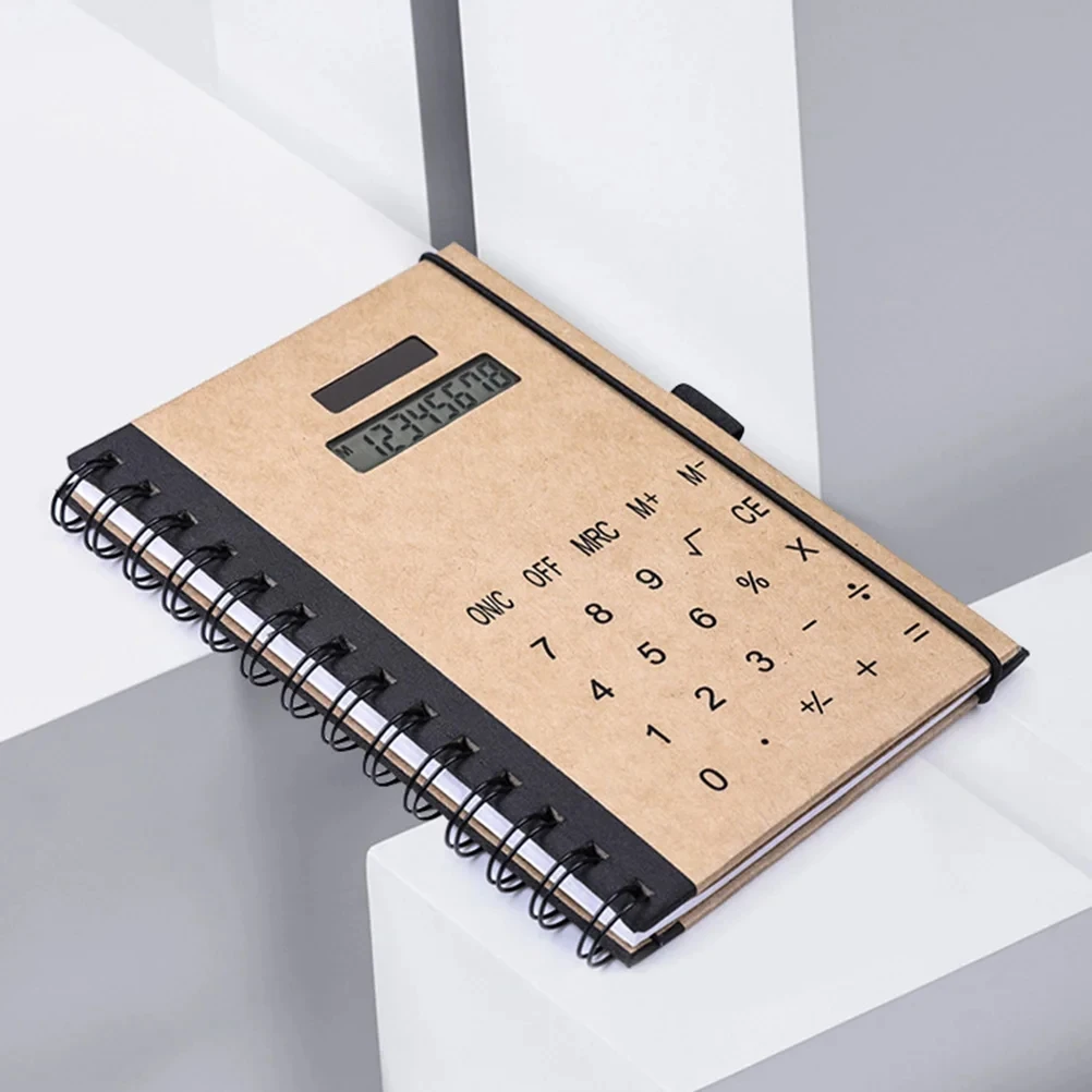 Multifunctional Spiral Notebook with Pen and Solar Calculator Notebook 18 * 13 CM/7.09 * 5.12Inch Office Business Diary Notepad