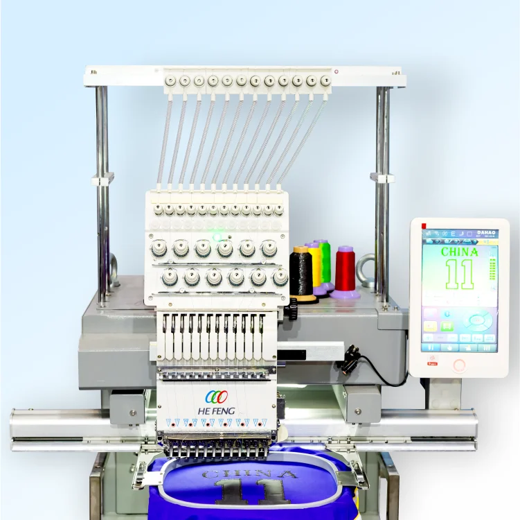 HEFENG High Quality 1200rpm speed compute automatic small cap embroidery machine with cheap cost
