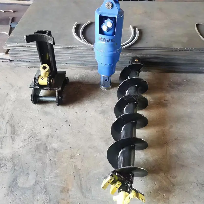 Factory Manufacture 1.5ton Excavator Earth Auger Attachment Soil Drilling Hole Digger Machine With 300mm Auger