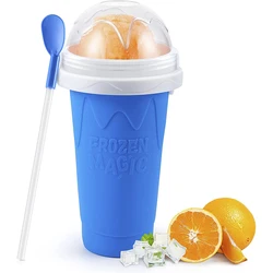 Wholesale Silicone Slushie Maker Cup Double Layer Squeeze Slushy Maker Ice Cream Quick Frozen Smoothies Cup