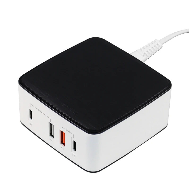 110V 120V 220V 230V AC DC несколько зарядных устройств USB станция 65 Вт 2 USB-C 2 USB-A PD QC3.0 Быстрая Зарядка адаптер питания с сертификацией AC кабель для подключения к сети