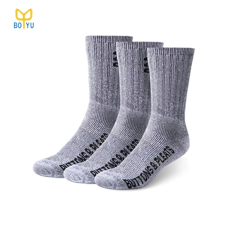 BY-N019 mens hiking socks 100% organic hemp heat socks thermal cold weather heavy safety socks