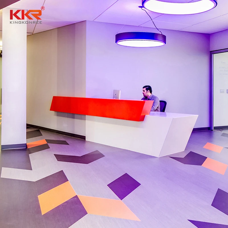 Luxury Design Artificial Stone Marble Look L Shape Reception Desk Design, Modern Reception Desk Design