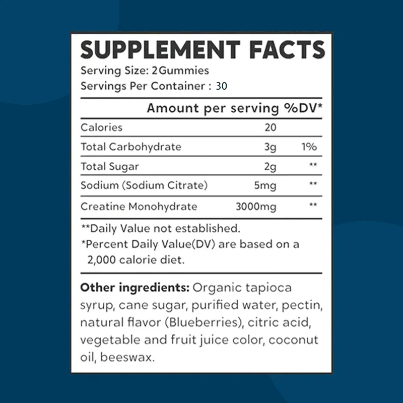 OEM Private Label Creatine Monohydrate Pre Workout Supplement Gummies MultiVitamin Sugar Free Custom Creatine Electrolyte Gummy