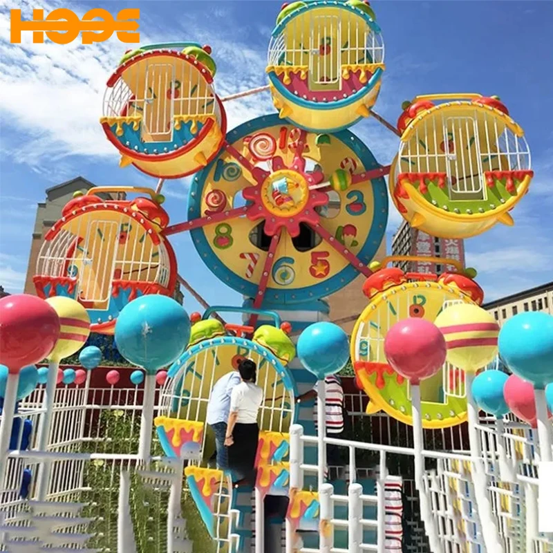 Zhengzhou cheap 6 cabins clock kiddie indoor fairground children playground small kids game clock mini ferris wheel for sale