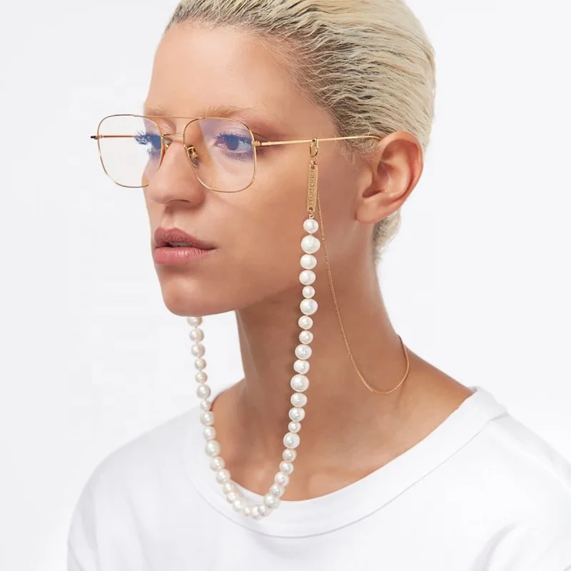 Handmade Imitation Pearl Chains Women Creative Eyeglass Holder Chain Neck Strap