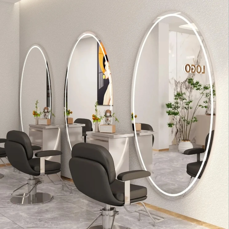 Hot Selling Salon Furniture Barbershop Special Mirror With Led Lights Hairdressing Mirror