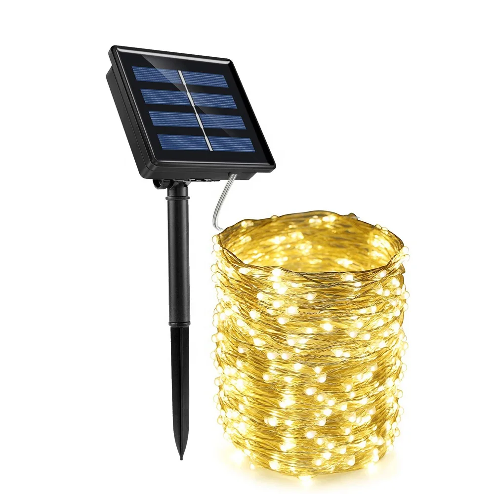 
Manufactory wholesale 100led 8 modes outdoor string lights led solar garden decorative lights waterproof 