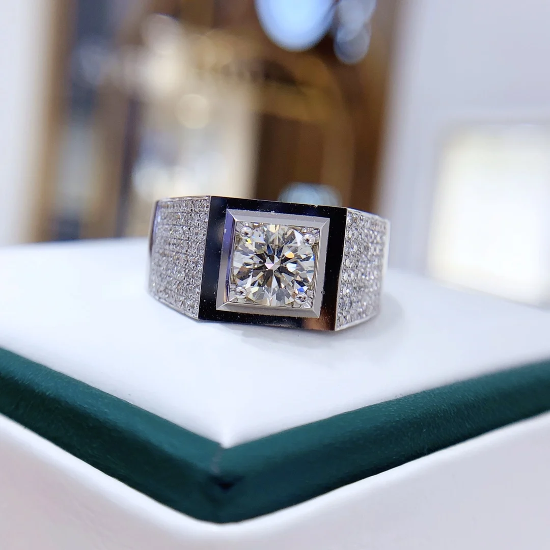 High Quality New Style Jewelry Certified Genuine Diamond Anniversary Ring 18k White Gold Ring For Couples