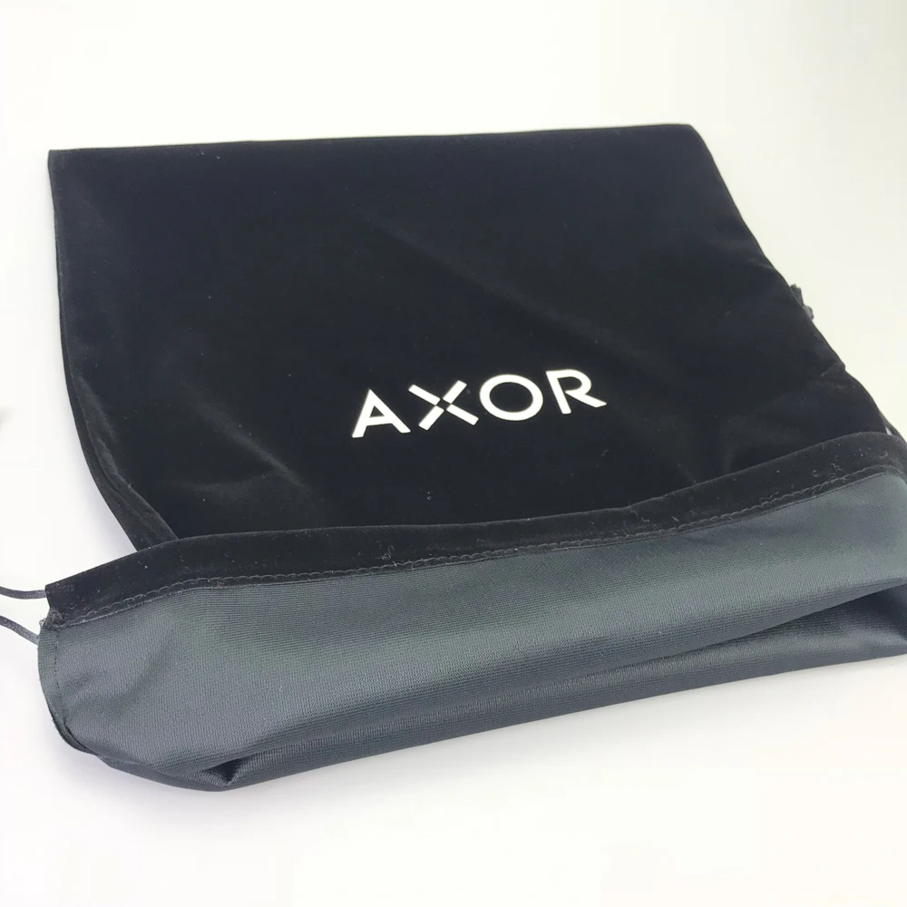custom design black velvet gift drawstring cosmetic velvet dust bag for packaging with with logo