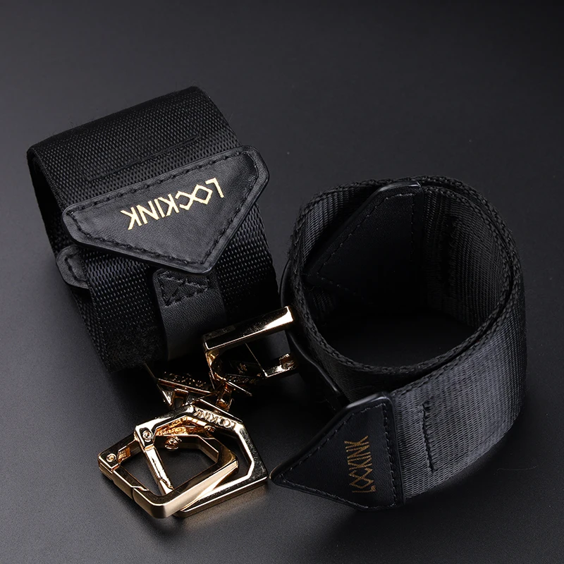 Lockink Nylon Fiber Bondage Gear Set Handcuffs and Belt for Men and Women Adult Sex Toys Juguetes Sexuales