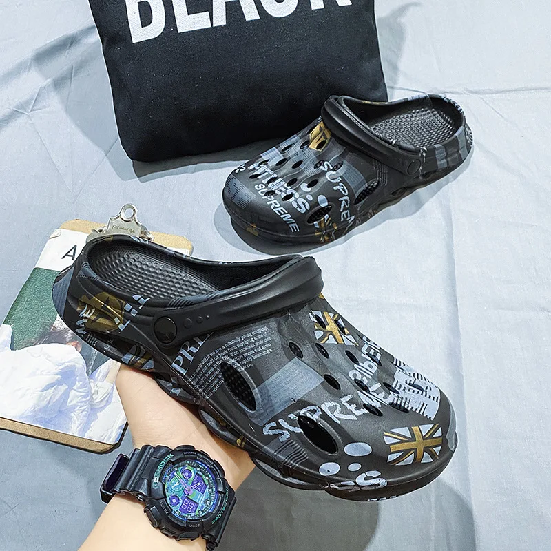 Eva Upper Men Slides Slippers Internet celebrity stepping on shit redtape shoes for men