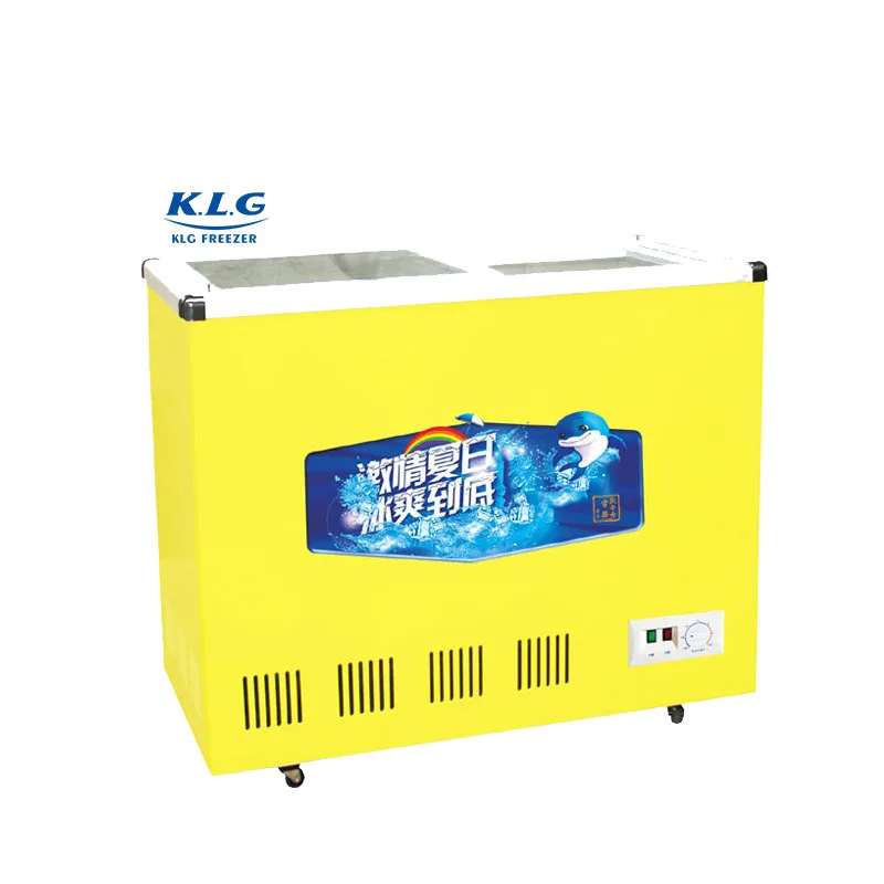 SCD-248 refrigerator display freezer for frozen food plain glass door mobile home fridge freezer