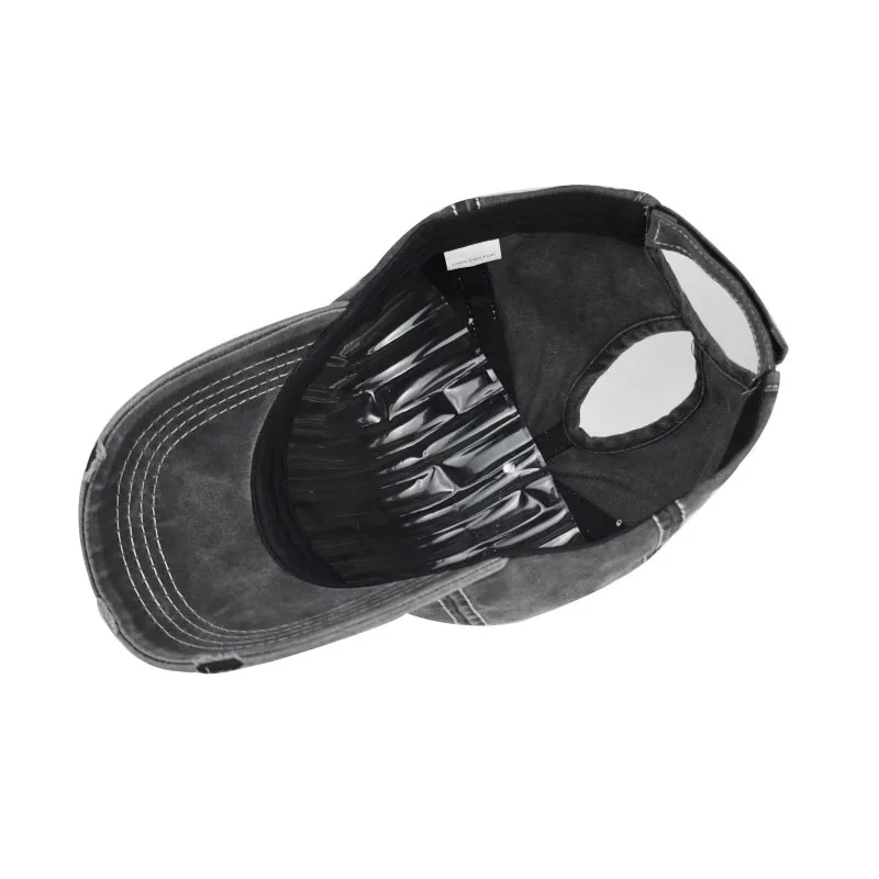 Custom High Quality Adult Baseball Hats Sequin Stars Hole Pentagram Baseball Cap