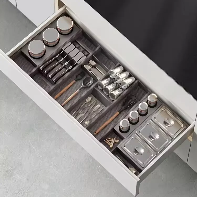 Goldmine Aluminum Drawer inserts Utensil Tray Holder Cabinet Drawer Organizers For Utensil Aluminum Cutlery Tray