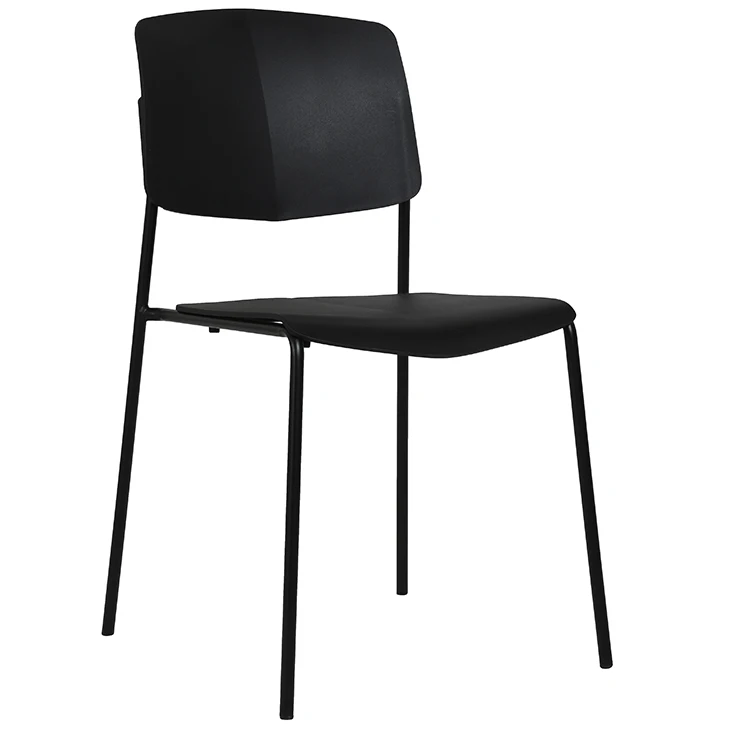 Wholesale modern chairs plastic black Simple  line chairs stackable comfortable chairs without armrest