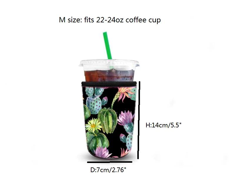 Reusable Custom Neoprene Coffee Cup Sleeve For Insulation Cold Beverages Cup Coffee Holder 16oz 22oz 32oz With Logo