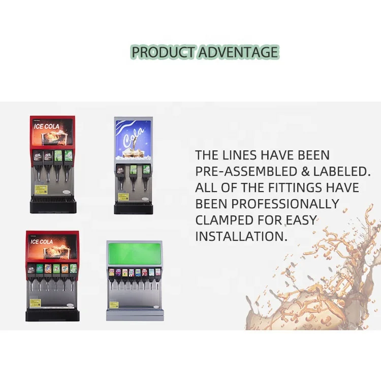 Post mix soda fountain dispenser cola making machine with BIB and tank syrup system