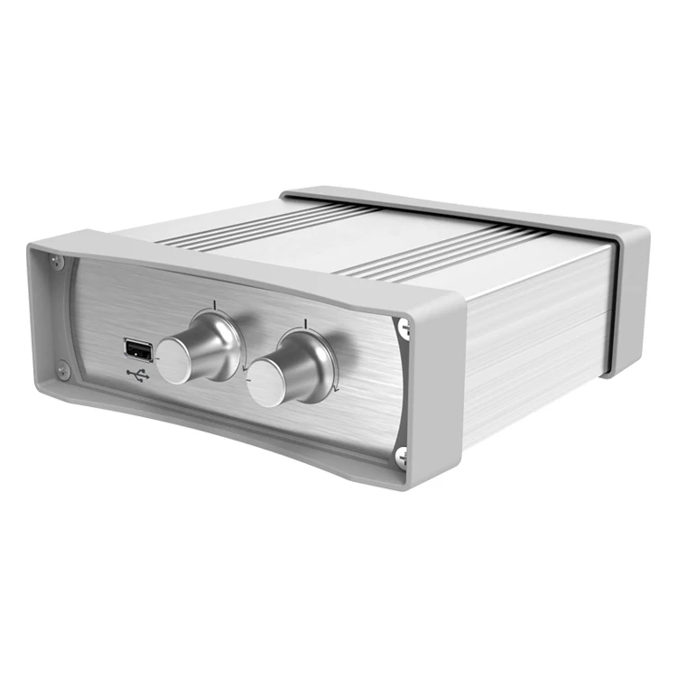 GOF K10 W168-H54 Customized Anodized Silver Brushed Portable Device Aluminum Enclosure with Crashproof Panels