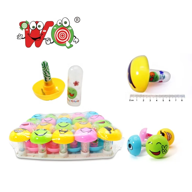 Funny face pop  toy with sweet lollipop fruit candy