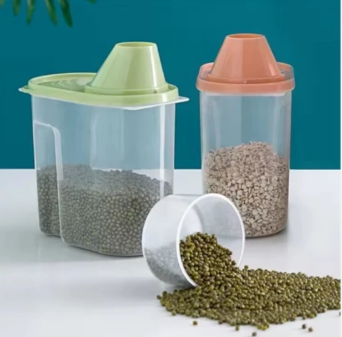 2024 Rice Dispenser Kitchen Multi-function Plastic Grain Storage Box For Kitchen With Dispenser Food  Dispenser Rice Storage