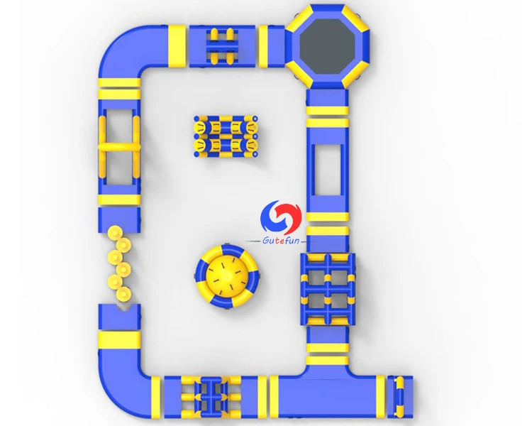 outdoor recreation customized modular commercial pool lake beach floating island inflatable water park