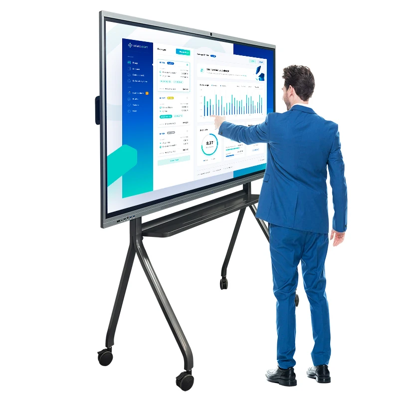 Custom 65 75 86 Inch School Classroom Meeting Smart Board Electronic Built in Computer Interactive Whiteboard With Camera