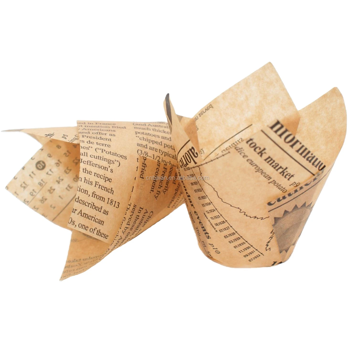 Printing Europe greaseproof paper cupcake liners tulip muffin cup
