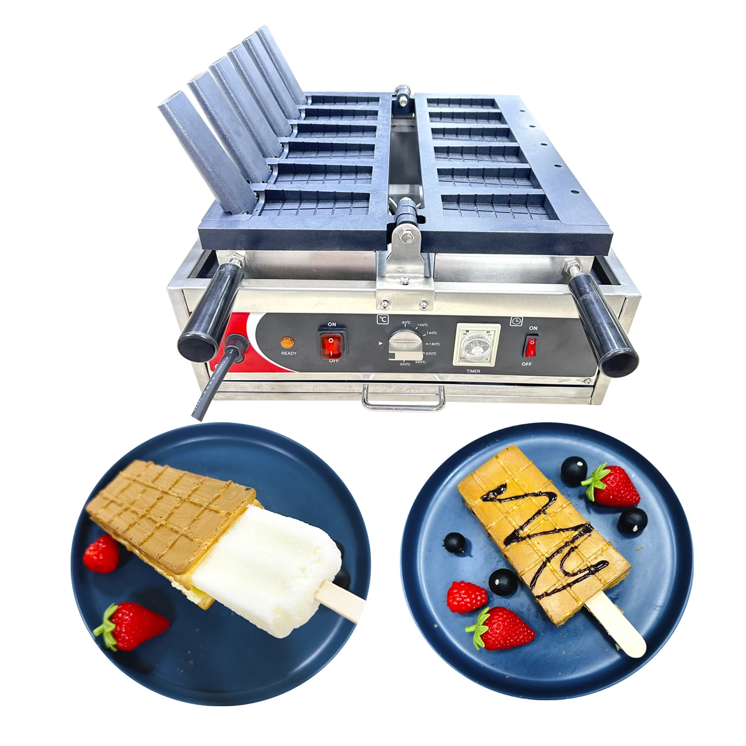 Custom Mould Commercial Use Waffle Popsicle Frame Maker Non Stick Baking Pan Ice Cream Cone Machine