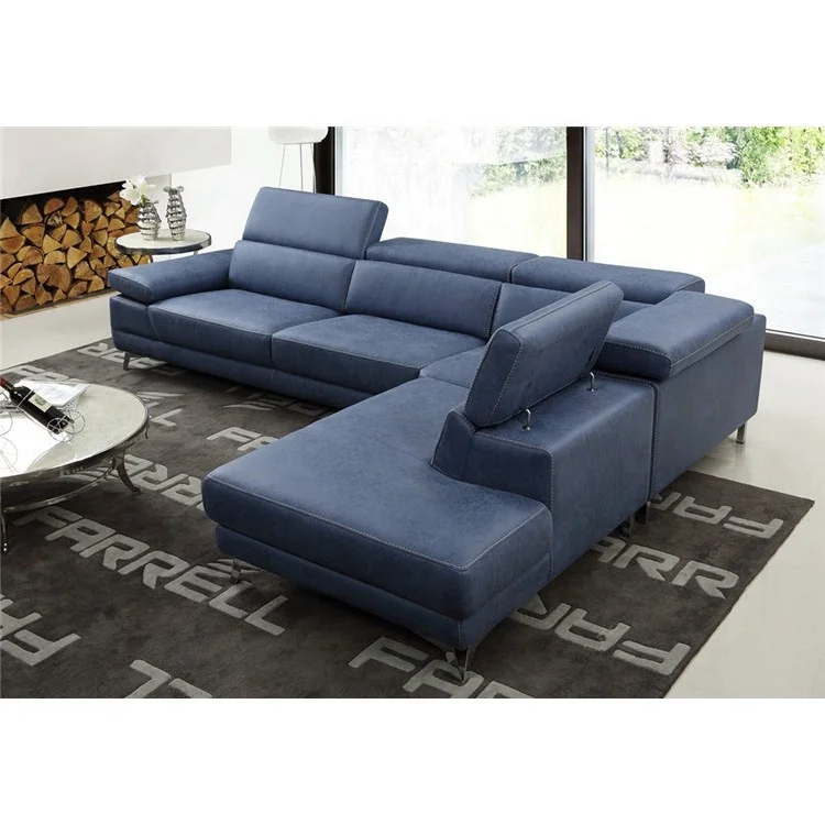 Luxury l shape living room home furniture leather sectional recliner sofas