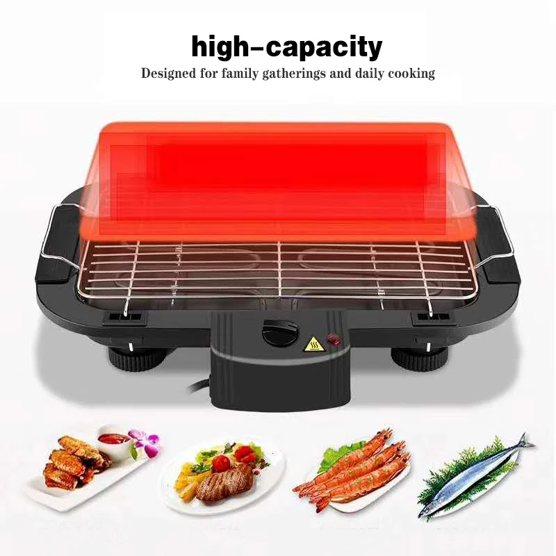 Smoke free indoor barbecue table electric grill