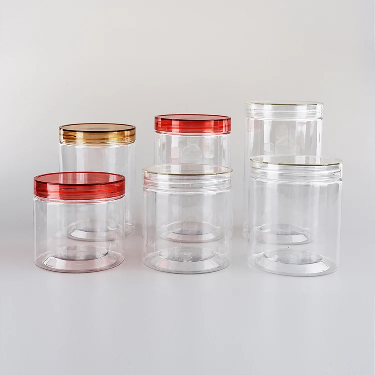 Custom Face Skin Care Cream Plastic Cosmetic Jars with Clear Lids 250ml 8oz