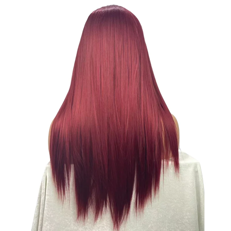 Wholesale Fashion Row Party High Quality Lace Front Synthetic Hair Wigs Cheap Price Medium Heat Resistant Synthetic Hair Wigs