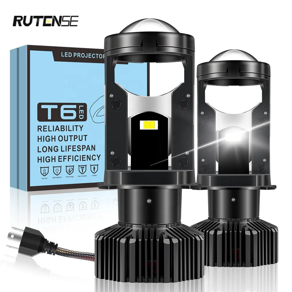 RUTENSE 100% Professional Testing Canbus LED Headlight Car T6 Y6D Projector Lens Headlamps LED Lamp H4