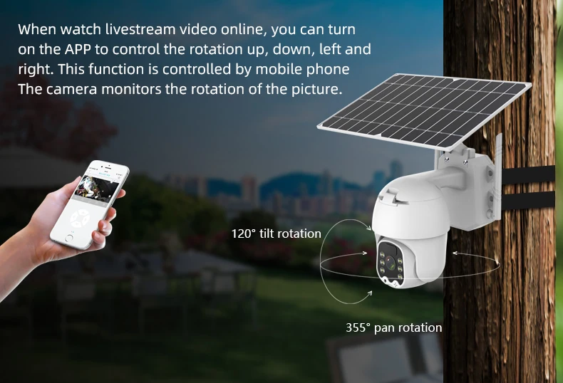 2MP Low Consumption Battery Powered Outdoor Solar IP Camera Wireless Bullet 4G Security Camera