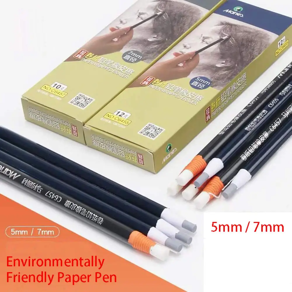 Hand Tear Sketch Eraser Pen-Style Shape Pencil Eraser Pen Round Tip Highlight Rubber School Supplies