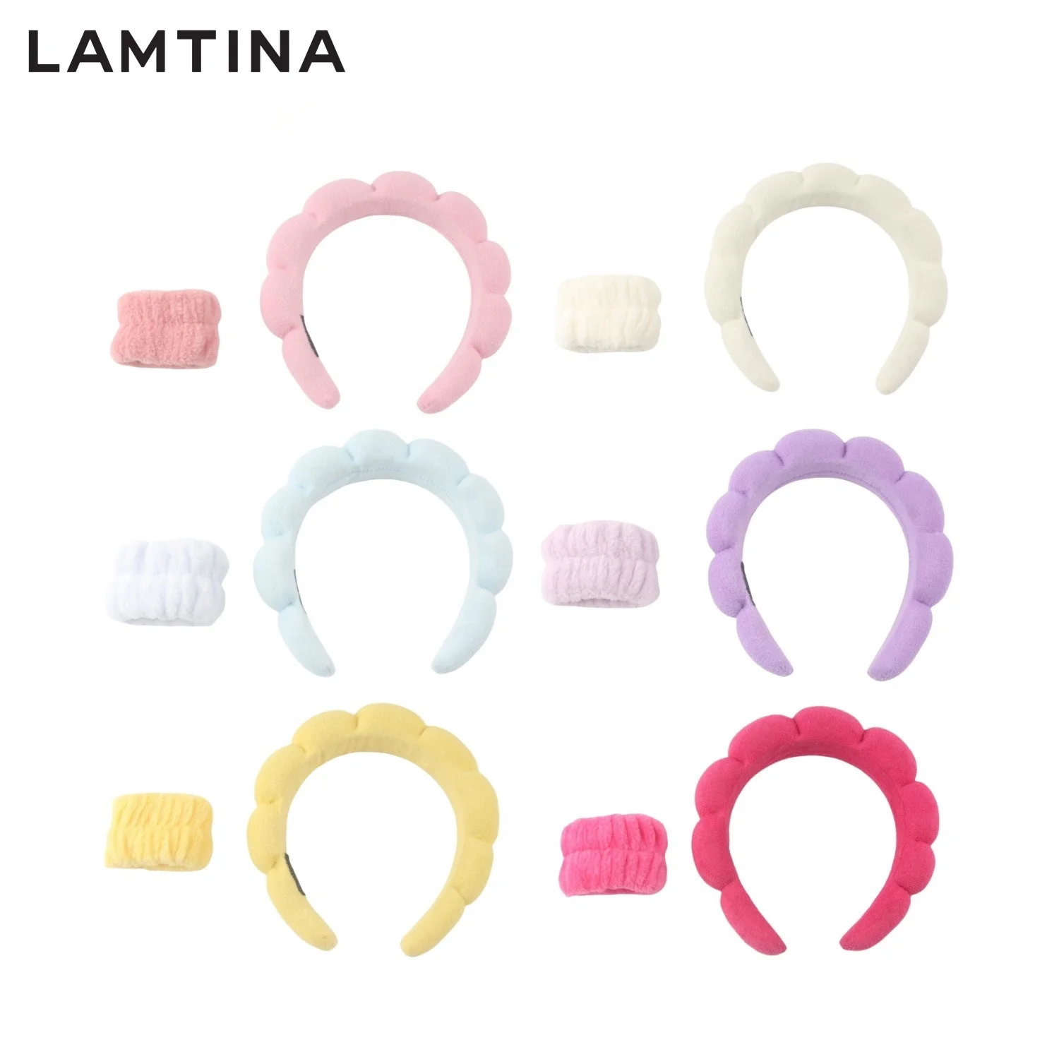 Towel Cloth Fabric Makeup Wristband Hairband Set Simple Hair Hoop for Face Wash Hair Accessories