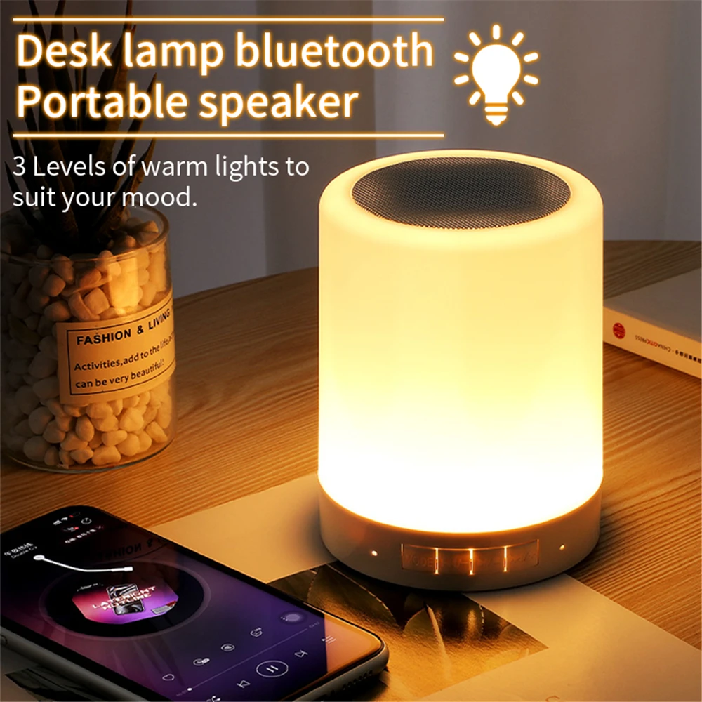 Портативный bluetooth-динамик беспроводной мини-плеер сенсорный прожектор цветной светодиодный ночник прикроватная настольная лампа для