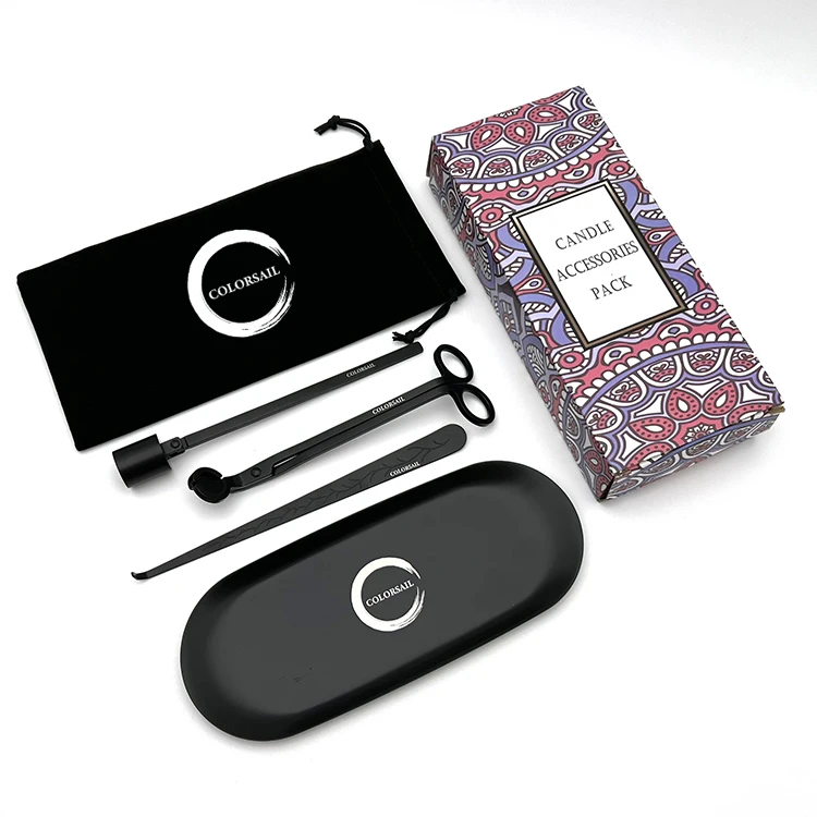 Hot Sale Black Custom Wick Trimmer and Snuffer Candle Tools Set