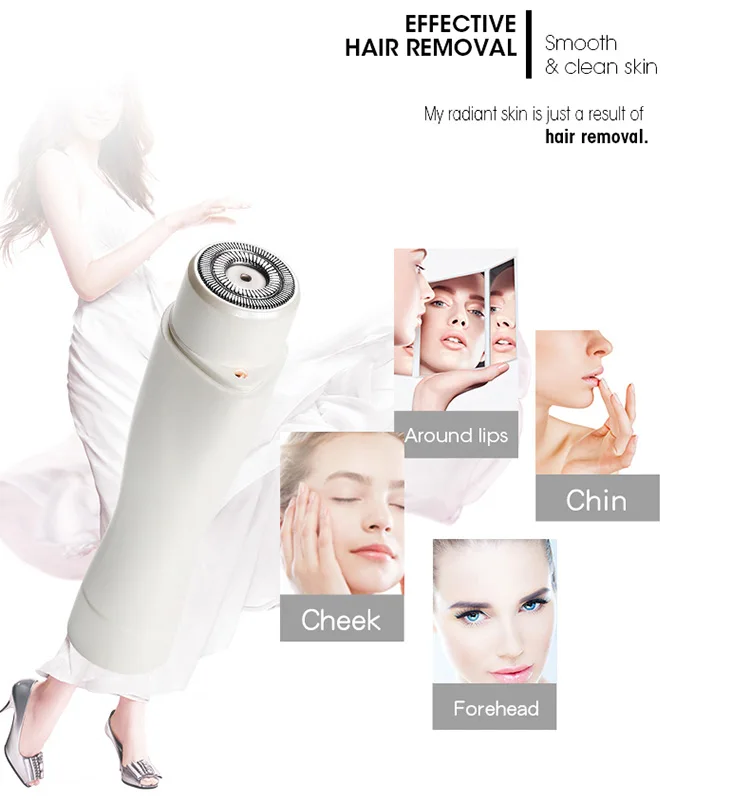 Portable Handheld Mini Electric Facial Body Hair Trimmer for Women ABS+POM+SUS Household 2 Years Battery CE/ROHS MR-1506 NICEMAY