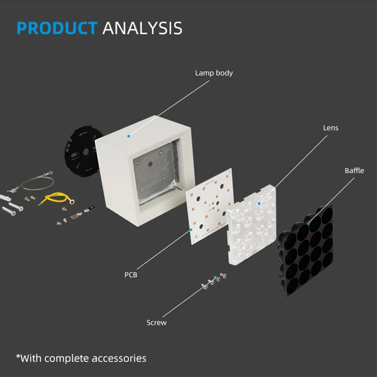 Allway SKD European Style Surface Mount Light Kit Dimmable Downlight Frame Square Fitting Led Ceiling Grille Downlight Housing