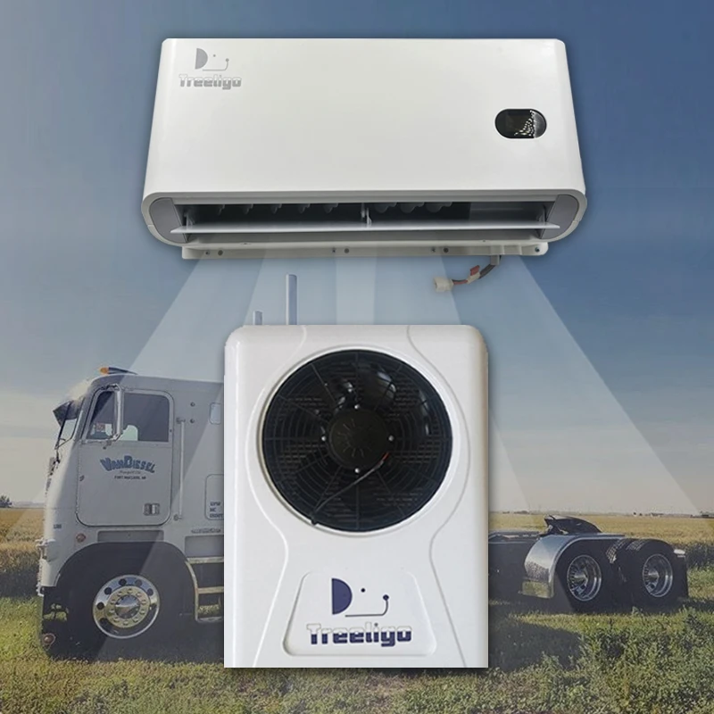 NEW arrival split car tractor trailer apu 12 volt air conditioner with universal electric car ac compressor for farm tractor