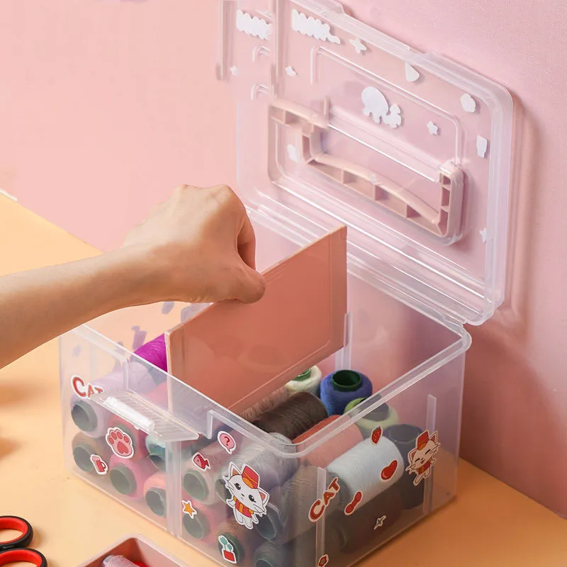 Convenient Large Capacity Multi-Layer Sewing Organizer with Dustproof Design