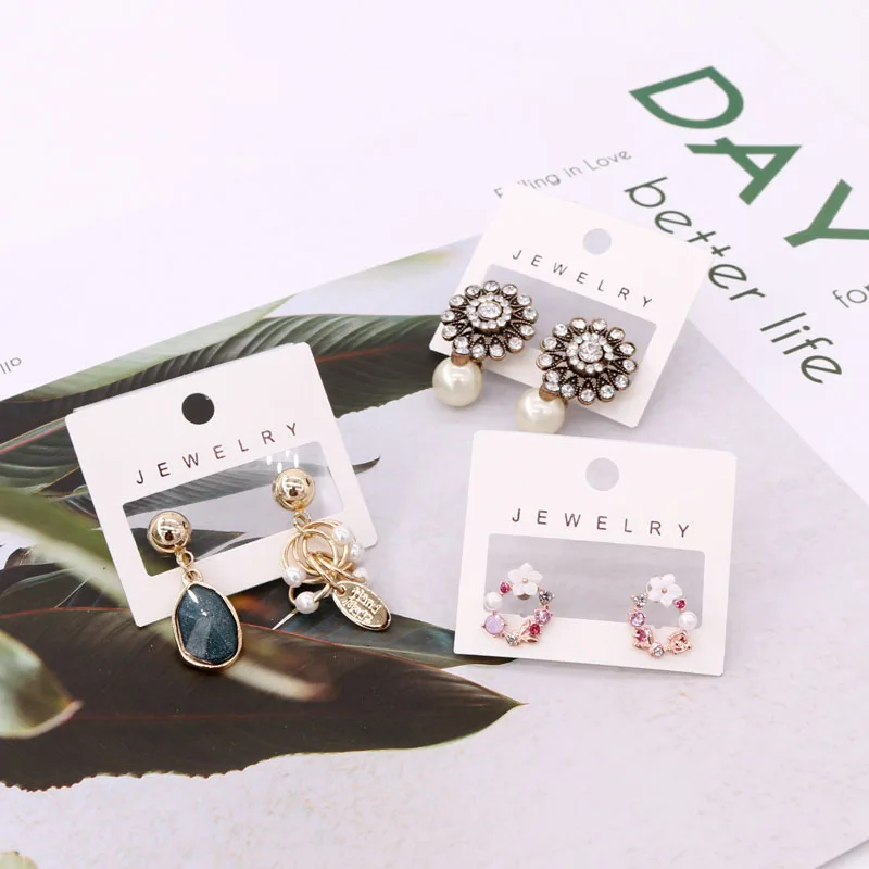 
 Изготовленные на заказ белые бумажные серьги ожерелье ювелирные изделия маленькая бумажная бирка с вашим собственным логотипом  