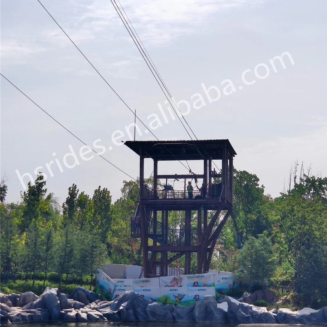 Popular Adult and Kids Adventure  Amusement Park Set Backyard Zip Line Equipment Kit Ziplines For Backyard With Good Quality