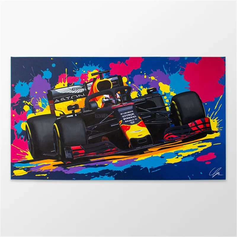 Гоночный F1 супер автомобиль современный поп Красочный холст Квадро домашний Декор картина настенные художественные плакаты