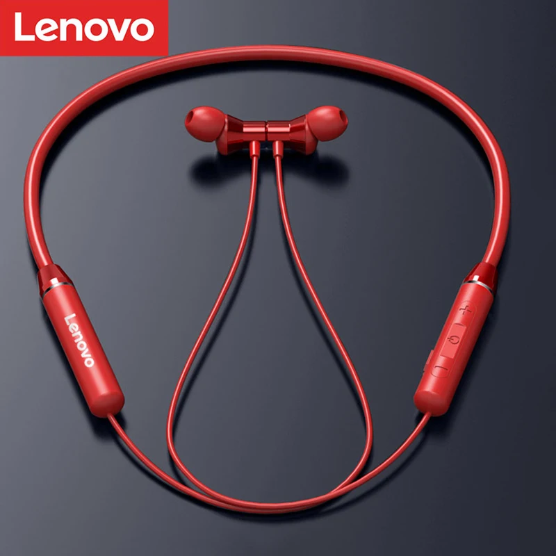 Original Lenovo HE05 wireless neckband sports running headphone stereo sound long standby custom earphone