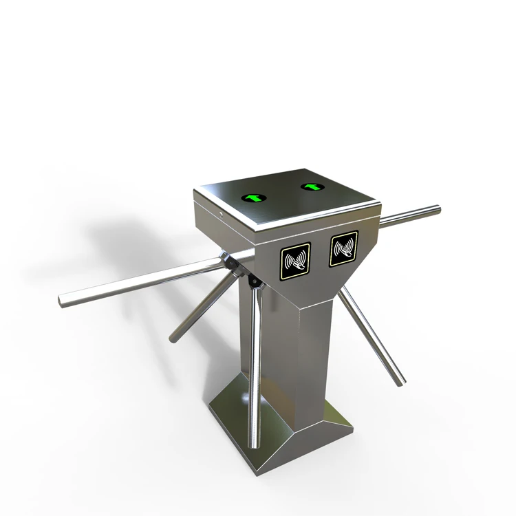 Drop arm barrier gate double core tripod turnstile dual lane pedestrian passage entrance control