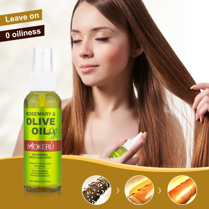 Rosemary and Olive Natural Hair Essential Oil Nourishing Sheen Hair Spray Help Hair growth